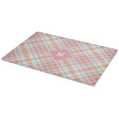 Planche À Découper Plaid Monogramme personnalisé / Motif Tartan (Coin)