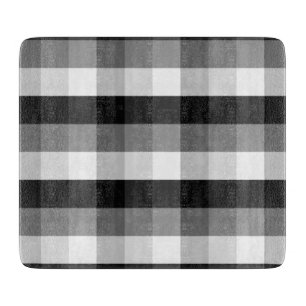 Planche À Découper Plaid noir et blanc