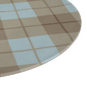 Planche À Découper Plaid polarisé dans le bleu et le brun (Coin)