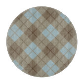 Planche À Découper Plaid polarisé dans le bleu et le brun (Devant)
