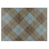 Planche À Découper Plaid polarisé dans le bleu et le brun (Devant)