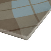 Planche À Découper Plaid polarisé dans le bleu et le brun (Coin)