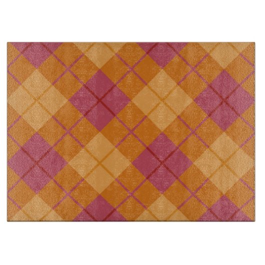 Planche À Découper Plaid polarisé dans l'orange et le rose (Devant)