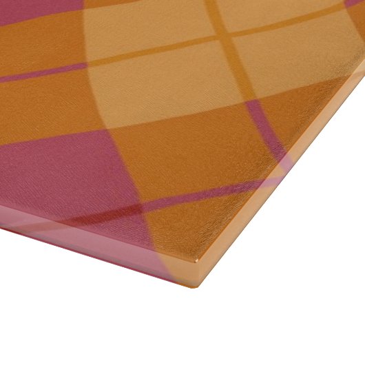 Planche À Découper Plaid polarisé dans l'orange et le rose (Coin)