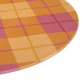 Planche À Découper Plaid polarisé dans l'orange et le rose (Coin)
