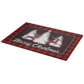 Planche À Découper Plaid Reindeer and Pine Trees Christmas Scene (Coin)