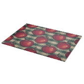 Planche À Découper Plaid vert de pommes rouges (Coin)