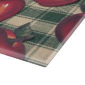 Planche À Découper Plaid vert de pommes rouges (Coin)