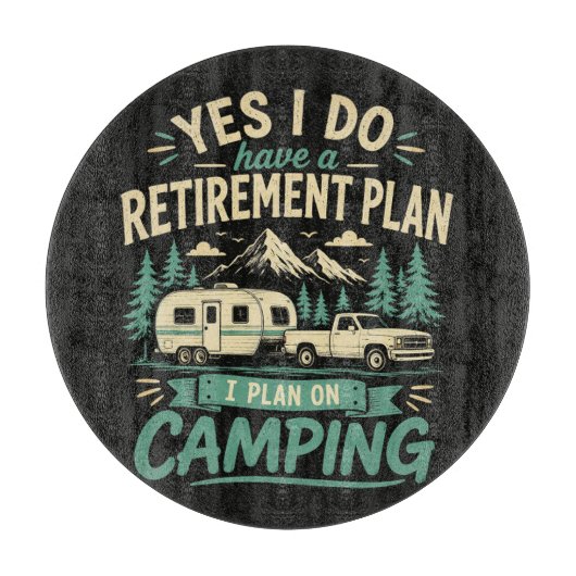 Planche À Découper Plan de retraite de camping (Devant)