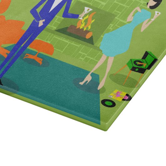 Planche À Découper Planche Couple Moderne Du Milieu Du Siècle (Coin)