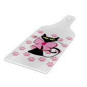 Planche À Découper Planche de coupe en verre Chat Bow Rose Bow Meow (Coin)