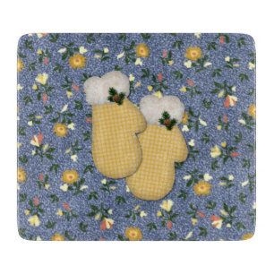 Planche À Découper Planche de coupe en verre Mittens jaune