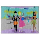 Planche À Découper Planche de découpe de vacances tropicales rétro (Devant)