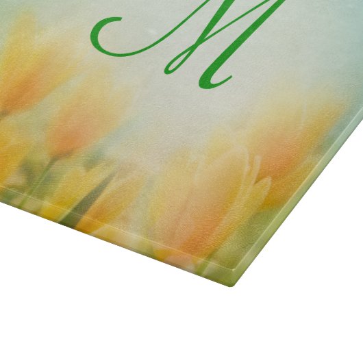 Planche À Découper Planche de découpe en verre de monogramme Sun Kiss (Coin)