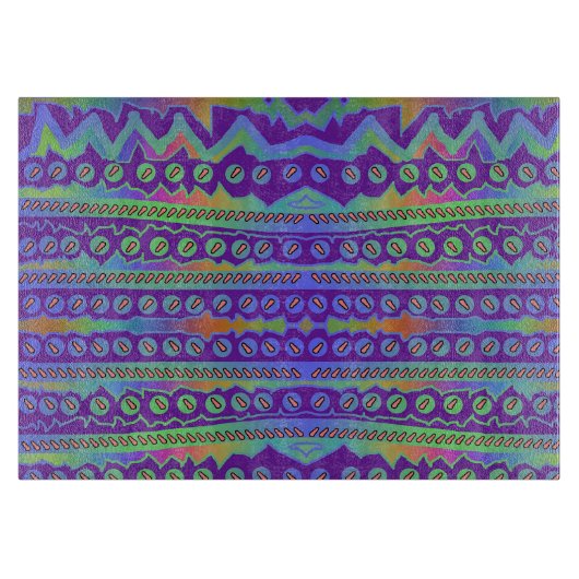 Planche À Découper Planche de découpe géométrique bleu violet (Devant)