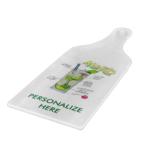 PLANCHE À DÉCOUPER PLANCHES DE DÉCOUPE EN VERRE - RECETTE DE MOJITO A (Coin)