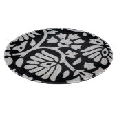 Planche À Découper Plante, fleurs, nappe abstraite noir-blanc. (Coin)