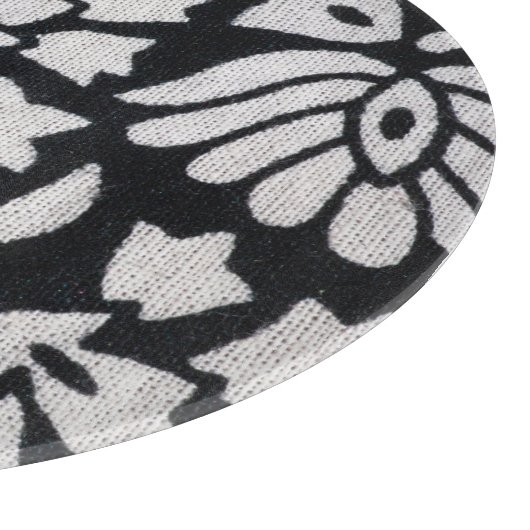 Planche À Découper Plante, fleurs, nappe abstraite noir-blanc. (Coin)