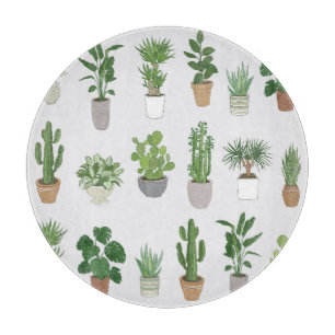 Planche À Découper Plantes de maison, motif vintage de doodle