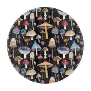 Planche À Découper Plantes forestiers : champignons d'aquarelle, patt