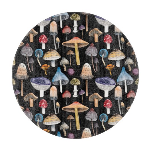 Planche À Découper Plantes forestiers : champignons d'aquarelle, patt (Devant)