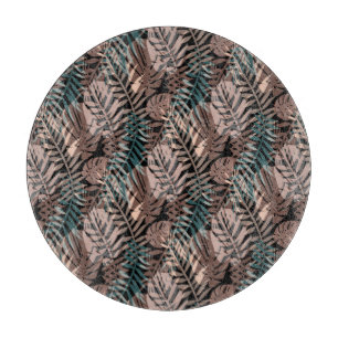 Planche À Découper Plantes tropicaux, jungle, tropiques, beige, feuil