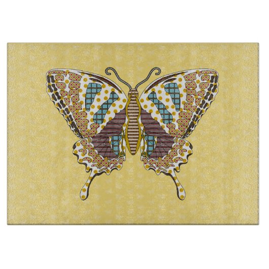 Planche À Découper Plaque de coupe en verre d'aztèque Swallowtail (Devant)