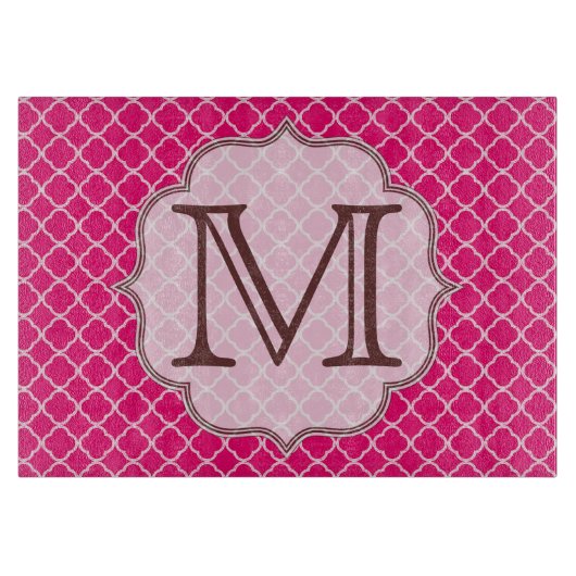 Planche À Découper Plaque de coupe en verre Latti rose chaud (Devant)