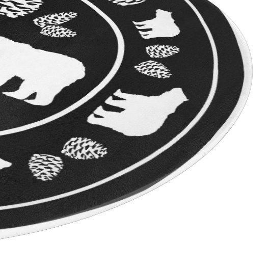 Planche À Découper Plaque de coupe en verre pinecone d'ours noir rust (Coin)