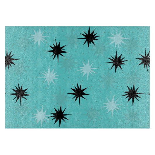 Planche À Découper Plaque de coupe en verre turquoise atomique (Devant)