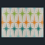 Planche À Découper Plaque de découpe en verre de Starbursts géométriq<br><div class="desc">Vintage. Géométrie. Les débuts. Si vous aimez l'un de ces mots, cette carte de découpe en verre de Starbursts géométrique Vintage rétro est pour vous. Ce design moderne du milieu du siècle présente un arrière - plan crème avec des rangées d'étoiles turquoise, vert citron, orange et turquoises. Ce design mod...</div>