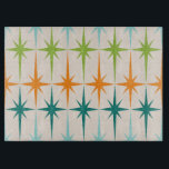 Planche À Découper Plaque de découpe en verre de Starbursts géométriq<br><div class="desc">Vintage. Géométrie. Les débuts. Si vous aimez l'un de ces mots, cette carte de découpe en verre de Starbursts géométrique Vintage rétro est pour vous. Ce design moderne du milieu du siècle présente un arrière - plan crème avec des rangées d'étoiles turquoise, vert citron, orange et turquoises. Ce design mod...</div>