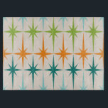 Planche À Découper Plaque de découpe en verre de Starbursts géométriq<br><div class="desc">Vintage. Géométrie. Les débuts. Si vous aimez l'un de ces mots, cette carte de découpe en verre de Starbursts géométrique Vintage rétro est pour vous. Ce design moderne du milieu du siècle présente un arrière - plan crème avec des rangées d'étoiles turquoise, vert citron, orange et turquoises. Ce design mod...</div>