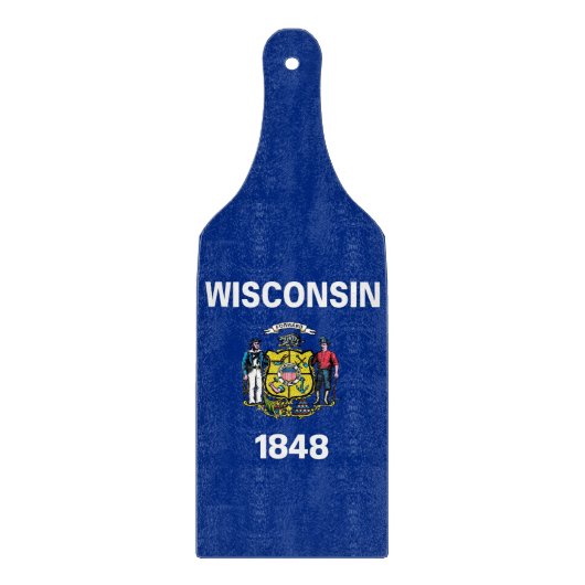 Planche À Découper Plaque de découpe en verre drapeau du Wisconsin (Devant)