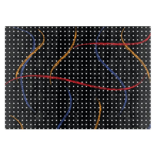 Planche À Découper Plaque et points de peinture rétro (Devant)