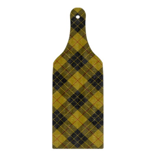 Planche À Découper Plaque noire jaune tartan MacLeod (Devant)