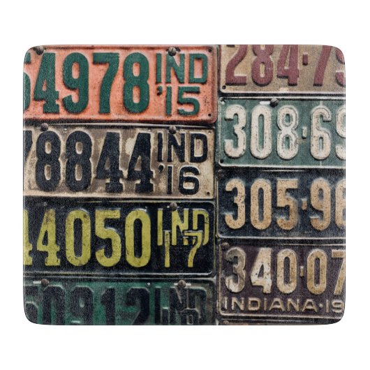 Planche À Découper Plaques de licence vintages (Devant)
