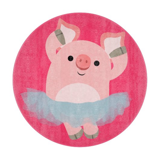 Planche À Découper Plat Cartoon Ballerina Pig Cutboard (Devant)