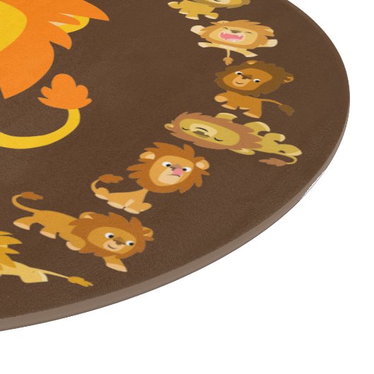 Planche À Découper Plat Cartoon Lion Mandala (Coin)