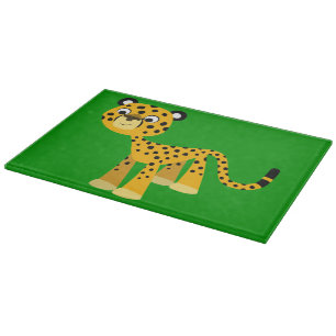 Planche À Découper Plat Happy Cartoon Cheetah Coupe Board