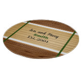 Planche À Découper Plateau à rayures vertes et à l'aspect bois. (Coin)