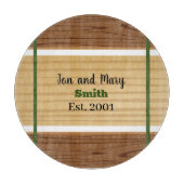 Planche À Découper Plateau à rayures vertes et à l'aspect bois. (Devant)