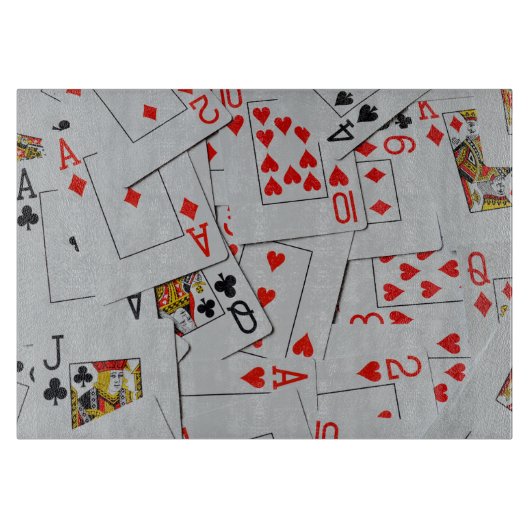 Planche À Découper Plateau De Cartes De Jeu Éparpillées, (Devant)