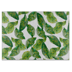Planche À Découper Plateau de coupe à feuilles vertes
