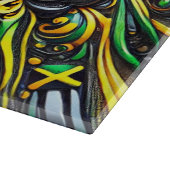 Planche À Découper Plateau de coupe en verre aux couleurs jamaïcaines (Coin)