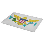 Planche À Découper Plateau de coupe en verre avec Drapeau des Îles Vi (Coin)