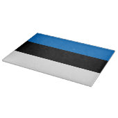 Planche À Découper Plateau de coupe en verre avec Drapeau d'Estonie (Coin)