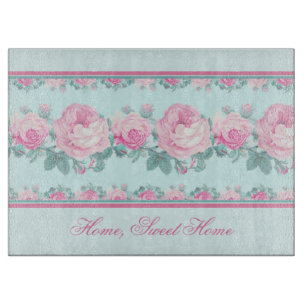 Planche À Découper Plateau de coupe en verre chic shabby personnalisé