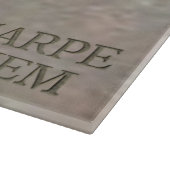 Planche À Découper Plateau de coupe en verre de pierre Carpe Diem (Coin)