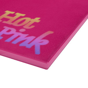 Planche À Découper Plateau de coupe en verre fuchsia rose chaud